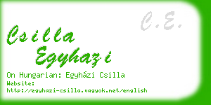 csilla egyhazi business card
